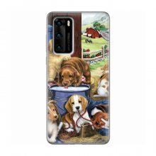 Чехлы с собаками для Huawei P40 (VPrint) Щенки - купить на Floy.com.ua