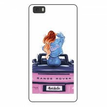 Чехол для Huawei P8 Lite (AlphaPrint) с печатью (ПРОЗРАЧНЫЙ ФОН) Девушка на машине - купить на Floy.com.ua