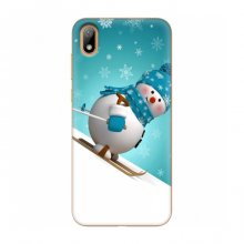 Новогодние Чехлы для Huawei Y5 2019 (VPrint) Снеговик на лыжах - купить на Floy.com.ua