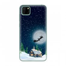Рождественские Чехлы для Huawei Y5p (VPrint) Санта на фоне луны - купить на Floy.com.ua
