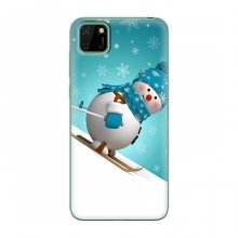 Новогодние Чехлы для Huawei Y5p (VPrint) Снеговик на лыжах - купить на Floy.com.ua
