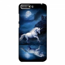 Чехол с принтом (на черном) для Huawei Y6 2018 (AlphaPrint) Единорог в лесу - купить на Floy.com.ua