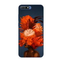 Чехлы (ART) Цветы на Huawei Y6 2018 (VPrint) Оранжевые цветы - купить на Floy.com.ua