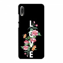 Чехол с принтом (Дизайнерские) для Huawei Y6 2019 (AlphaPrint) Цветы - LOVE - купить на Floy.com.ua