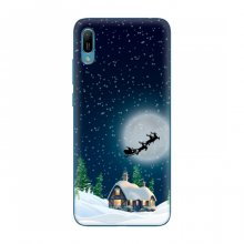 Рождественские Чехлы для Huawei Y6 2019 (VPrint) Санта на фоне луны - купить на Floy.com.ua