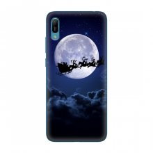 Новогодние Чехлы для Huawei Y6 2019 (VPrint) Санта - луна - купить на Floy.com.ua