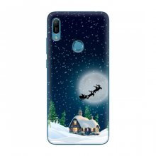 Рождественские Чехлы для Huawei Y6 Pro (2019)/ Y6 Prime 2019 (VPrint) Санта на фоне луны - купить на Floy.com.ua