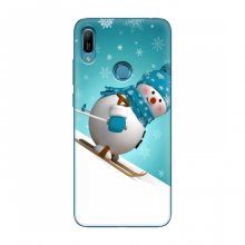 Новогодние Чехлы для Huawei Y6 Pro (2019)/ Y6 Prime 2019 (VPrint) Снеговик на лыжах - купить на Floy.com.ua