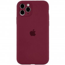 Чехол Silicone Case Full Camera Protective (AA) для Apple iPhone 12 Pro Max (6.7") Бордовый - купить на Floy.com.ua