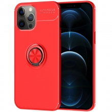 TPU чехол Deen ColorRing под магнитный держатель (opp) для Apple iPhone 12 Pro Max (6.7") Красный - купить на Floy.com.ua