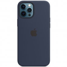 Чехол Silicone case (AAA) full with Magsafe для Apple iPhone 12 Pro Max (6.7") Синий - купить на Floy.com.ua