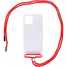 Чехол TPU Crossbody Transparent для Apple iPhone 12 Pro Max (6.7") Красный - купить на Floy.com.ua