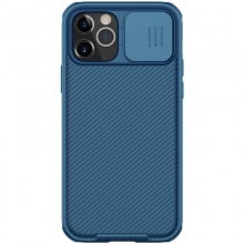 Карбоновая накладка Nillkin Camshield (шторка на камеру) для Apple iPhone 12 Pro Max (6.7") Синий - купить на Floy.com.ua