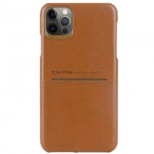 Кожаная накладка G-Case Cardcool Series для Apple iPhone 12 Pro / 12 (6.1") Коричневый - купить на Floy.com.ua
