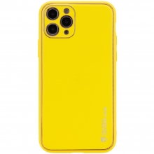 Кожаный чехол Xshield для Apple iPhone 12 Pro (6.1") Желтый - купить на Floy.com.ua