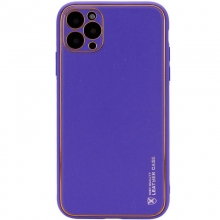 Кожаный чехол Xshield для Apple iPhone 12 Pro (6.1") Фиолетовый - купить на Floy.com.ua