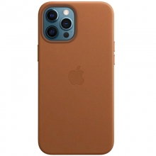 Кожаный чехол Leather Case (AAA) для Apple iPhone 12 Pro / 12 (6.1")