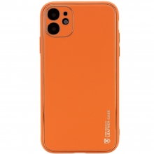 Кожаный чехол Xshield для Apple iPhone 12 (6.1") Оранжевый - купить на Floy.com.ua