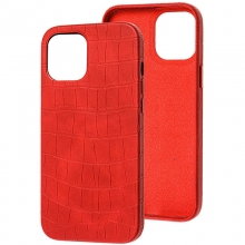 Кожаный чехол Croco Leather для Apple iPhone 13 mini (5.4") Red - купить на Floy.com.ua