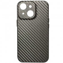 Кожаный чехол Leather Case Carbon series для Apple iPhone 13 mini (5.4") Серый - купить на Floy.com.ua