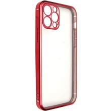 Прозрачный силиконовый чехол глянцевая окантовка Full Camera для Apple iPhone 13 Pro Max (6.7") Красный - купить на Floy.com.ua