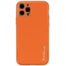 Кожаный чехол Xshield для Apple iPhone 13 Pro Max (6.7") Оранжевый - купить на Floy.com.ua