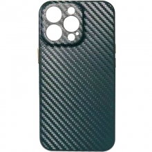 Кожаный чехол Leather Case Carbon series для Apple iPhone 13 Pro (6.1") Зеленый - купить на Floy.com.ua