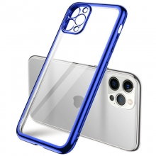 Прозрачный силиконовый чехол глянцевая окантовка Full Camera для Apple iPhone 13 Pro (6.1") Синий - купить на Floy.com.ua