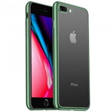 Прозрачный силиконовый чехол глянцевая окантовка Full Camera для Apple iPhone 7 plus/8 plus (5.5) Зеленый - купить на Floy.com.ua