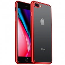 Прозрачный силиконовый чехол глянцевая окантовка Full Camera для Apple iPhone 7 plus/8 plus (5.5) Красный - купить на Floy.com.ua
