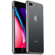 Прозрачный силиконовый чехол глянцевая окантовка Full Camera для Apple iPhone 7 plus/8 plus (5.5) Черный - купить на Floy.com.ua