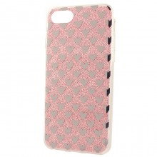 Сияющий чехол-накладка с зеркальными сердечками для iPhone 7 Розовый - купить на Floy.com.ua