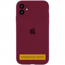 Чехол Silicone Case Square Full Camera Protective (AA) для Apple iPhone 7 / 8 / SE (2020) (4.7") Бордовый - купить на Floy.com.ua