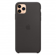 Чехол Silicone Case для iPhone 11 Pro Max, бампер с микрофиброй Черный - купить на Floy.com.ua