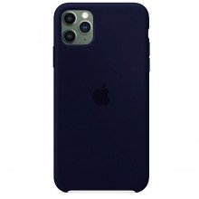Чехол Silicone Case для iPhone 11 Pro Max, бампер с микрофиброй Tемно-синий - купить на Floy.com.ua