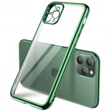 Прозрачный силиконовый чехол глянцевая окантовка Full Camera для Apple iPhone 11 Pro (5.8") Зеленый - купить на Floy.com.ua