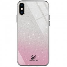 TPU+Glass чехол Swarovski для Apple iPhone XS Max (6.5") Розовый - купить на Floy.com.ua