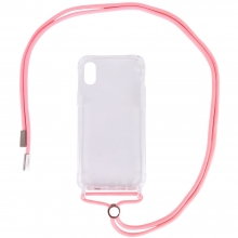 Чехол TPU Crossbody Transparent для Apple iPhone XS Max (6.5") Розовый - купить на Floy.com.ua