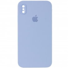 Чехол Silicone Case Square Full Camera Protective (AA) для Apple iPhone XS Max (6.5") Голубой - купить на Floy.com.ua