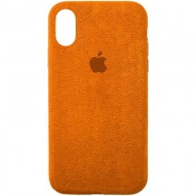 Чехол ALCANTARA Case Full для Apple iPhone X / XS (5.8") Оранжевый - купить на Floy.com.ua