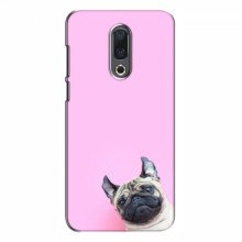 Чехол с принтом (Прикольные) для Meizu 16|16X (AlphaPrint) Собака на розовом - купить на Floy.com.ua