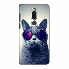 Чехол с принтом (на черном) для Meizu M8 / V8 (AlphaPrint) Кот в очках - купить на Floy.com.ua