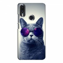 Чехол с принтом (на черном) для Meizu Note 9 (AlphaPrint) Кот в очках - купить на Floy.com.ua
