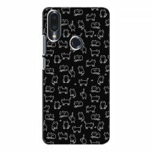 Чехол под заказ для Meizu Note 9 (AlphaPrint - Уникальный дизайн) Котики на черном - купить на Floy.com.ua