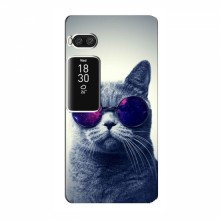 Чехол с принтом (на черном) для Meizu Pro 7 (AlphaPrint) Кот в очках - купить на Floy.com.ua