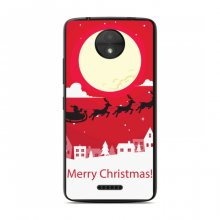 Рождественские Чехлы для Motorola Moto C XT1750 (VPrint) Санта с оленями - купить на Floy.com.ua