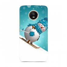 Новогодние Чехлы для Motorola Moto E Plus XT1771 (VPrint) Снеговик на лыжах - купить на Floy.com.ua