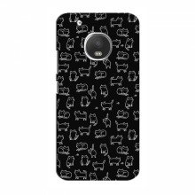Чехол под заказ для Motorola Moto G5 Plus (AlphaPrint - Уникальный дизайн) Котики на черном - купить на Floy.com.ua