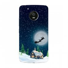 Рождественские Чехлы для Motorola Moto G5 (VPrint) Санта на фоне луны - купить на Floy.com.ua