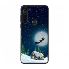 Рождественские Чехлы для Motorola Moto G8 Power (VPrint) Санта на фоне луны - купить на Floy.com.ua